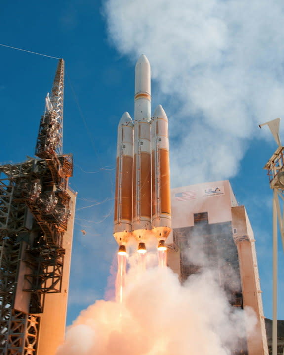 A United Launch Alliance (ULA) Delta 4 Heavy rocket carrying a payload for the National Reconnaissance Office (NRO) lifted off from Space Launch Complex-6 here at 11:03 a.m. PDT today. Designated NROL-65, the mission is in support of national d
