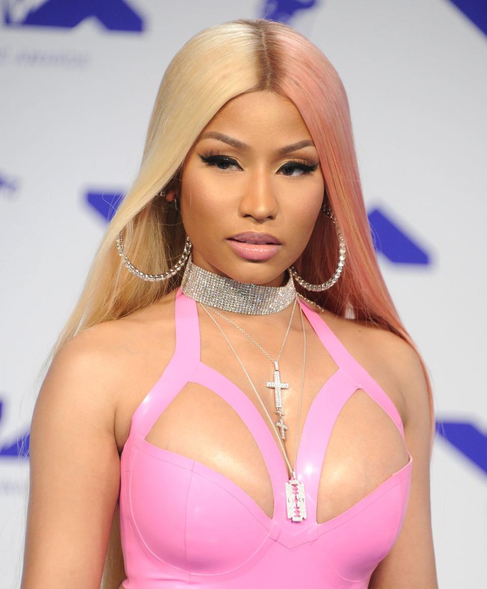 <p>Two-toned hair is having a moment right now. <strong>Nicki Minaj </strong>demonstrates how perfectly peach and blonde complement each other. Test out this look with a temporary color first. </p><p><a class="link " href="https://www.amazon.com/Paris-Colorista-Semi-Permanent-Bleached-Blondes/dp/B01M0OWHT1?tag=syn-yahoo-20&ascsubtag=%5Bartid%7C10055.g.35154692%5Bsrc%7Cyahoo-us" rel="nofollow noopener" target="_blank" data-ylk="slk:SHOP SEMI-PERMANENT PEACH DYE;elm:context_link;itc:0;sec:content-canvas">SHOP SEMI-PERMANENT PEACH DYE</a></p>