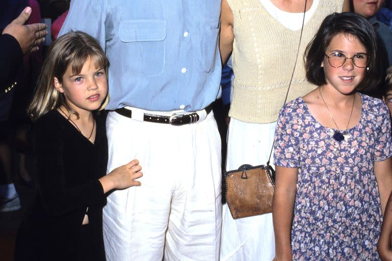 Kevin Costner con su primera mujer y sus hijos, Anne, Lily y Joe 