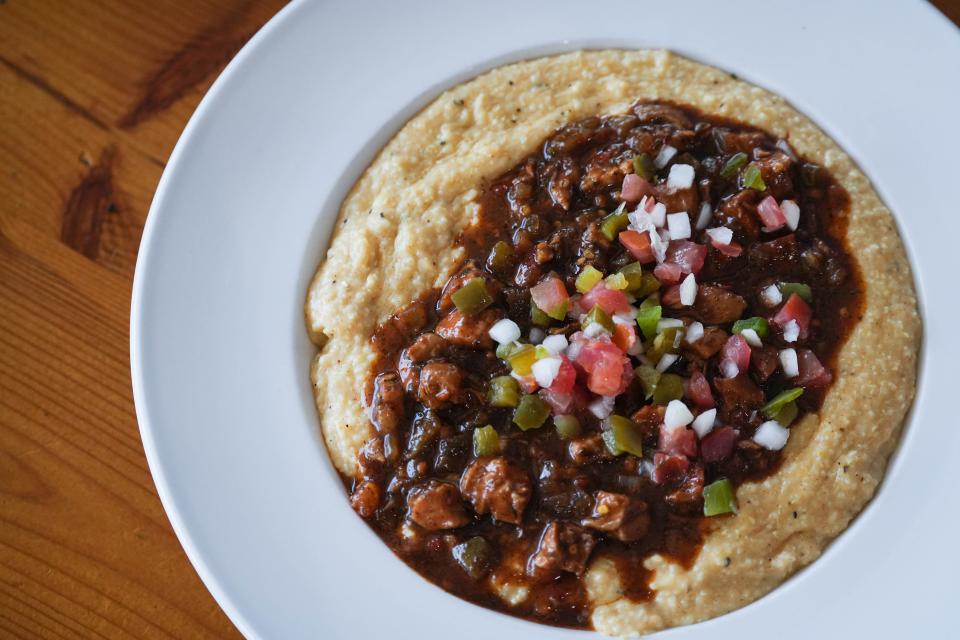 French Toast Heaven's jerk chicken and grits recently won gold at the 2024 Taste of Cincinnati's Best of Taste Awards.