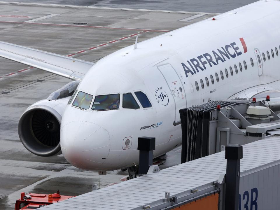 An Air France aircraft at the gate.