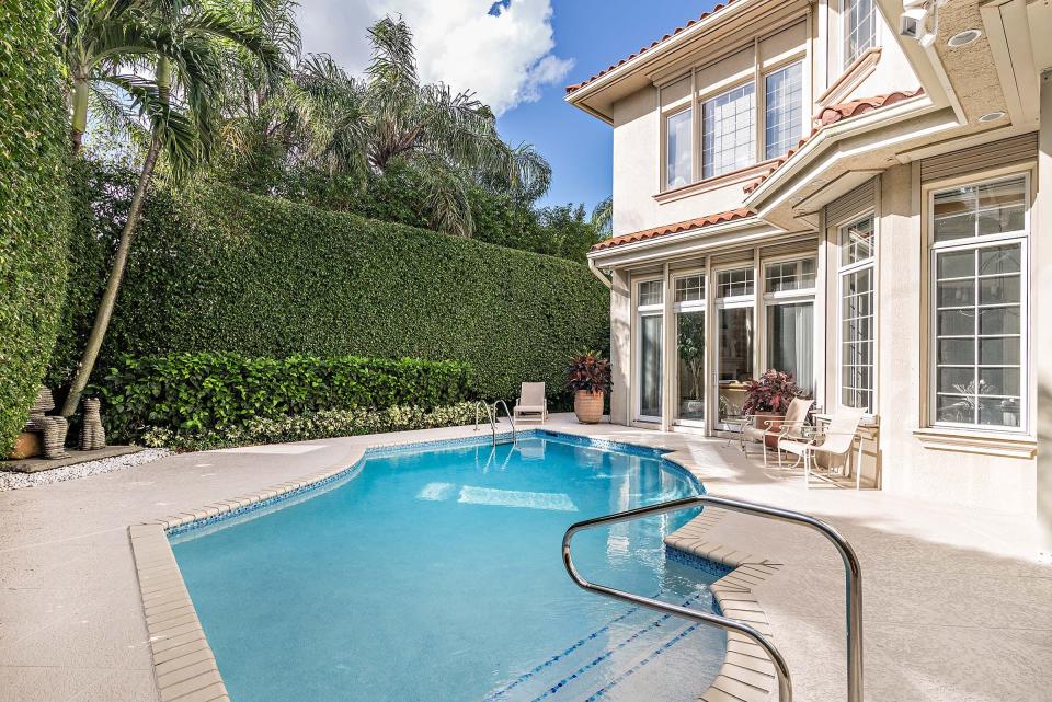 Just sold in Palm Beach for a recorded $7.375 million, a four-bedroom townhouse at 246 Everglade Ave. has a private pool.