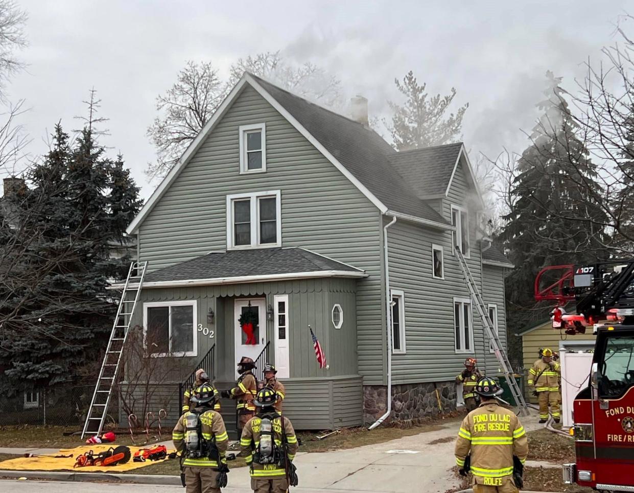 A 40-year-old Fond du Lac man has been arrested in connection with a house fire Tuesday  at 302 N. Macy St. that caused extensive damage to the home.