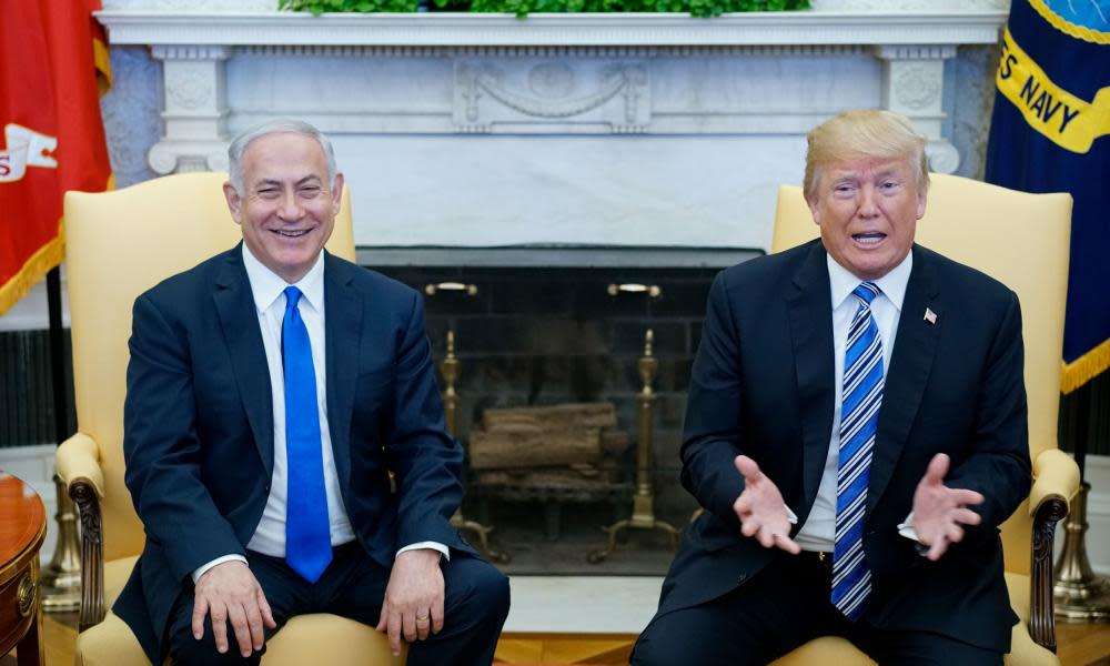 Donald Trump and Benjamin Netanyahu in the Oval Office of the White House on 5 March 2018 in Washington DC. 