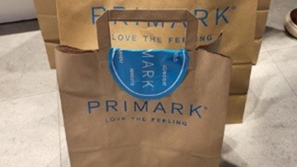 Primark stores are trialling stickers to seal bags in order to prevent shoplifting.