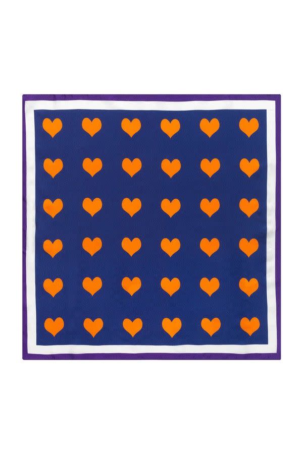 5) Mango Heart Print Silk Scarf