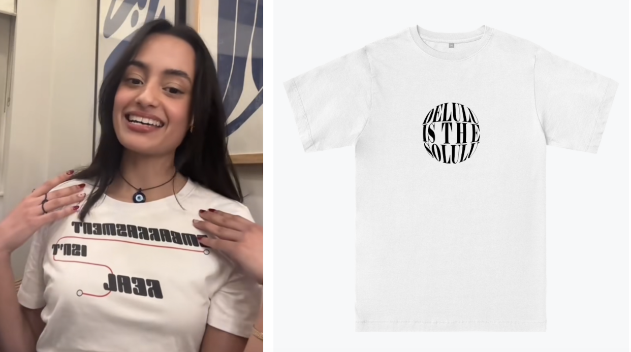 Sabrina Bahsoon and the 'delulu is the solulu' t-shirt