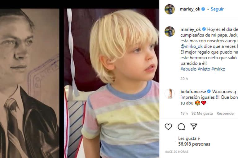 El impresionante parecido de Mirko y Jack, el papá de Marley