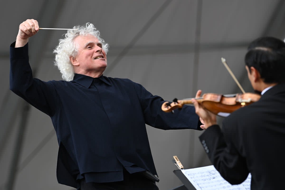 Sir Simon Rattle conducts the London Symphony Orchestra (Doug Peters/PA) (PA Wire)