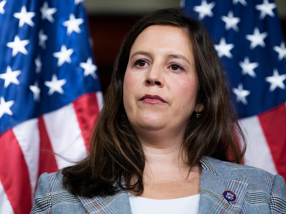 Stefanik at a press conference on Capitol Hill on October 26, 2021.