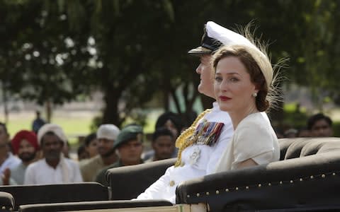 Gillian Anderson and Hugh Bonneville as the Mountbattens in Viceroy's House - Credit: Kerry Monteen