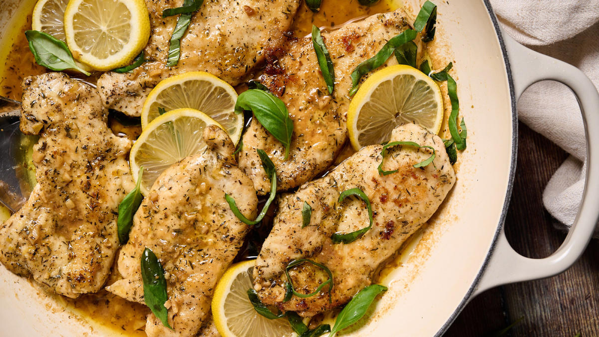 One Pan Lemon Basil Chicken Recipe