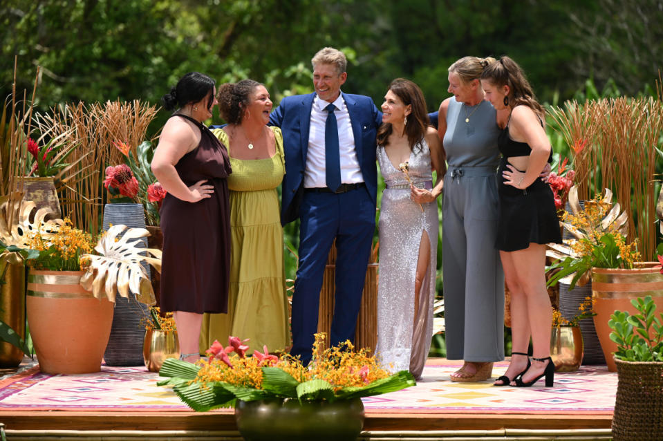 Gerry's daughters and granddaughters congratulated their patriarch and Theresa after they got engaged on The Golden Bachelor finale. <p>ABC</p>