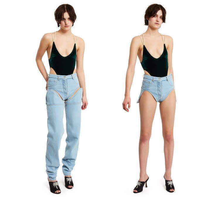 <i>Y/Project have released a pair of jeans that double up as tiny shorts [Photo: Opening Ceremony]</i>