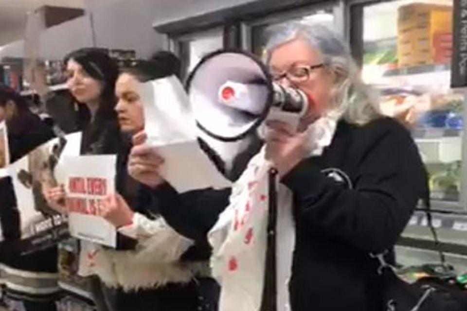 A demonstration for turkeys was held on Sunday (DxE Brighton)
