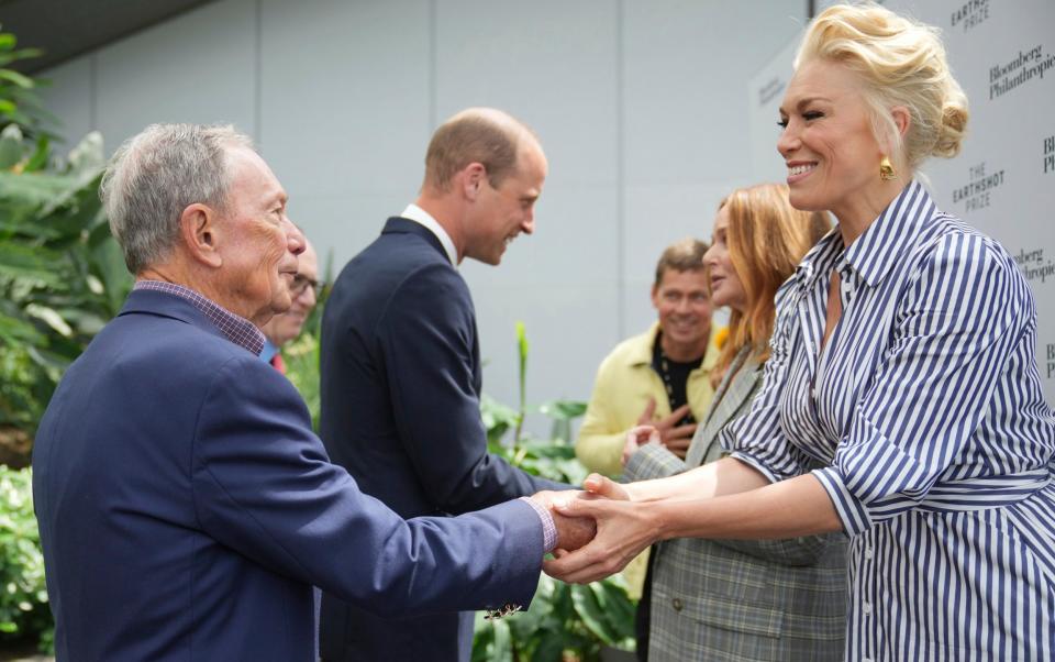 Prince William greets Stella McCartney while Michael Bloomberg shakes hands with Hannah Waddingham