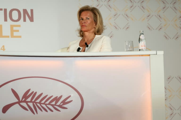 La présidente du Festival de Cannes Iris Knobloch, lors d'une conférence de presse sur la sélection officielle de la 77e édition du Festival, le 11 avril 2024 à Paris (ALAIN JOCARD)