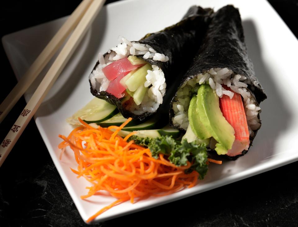 Hand rolls at Pandan Leaves Asian Bistro, which recently opened at River City Marketplace near Jacksonville International Airport in North Jacksonville.