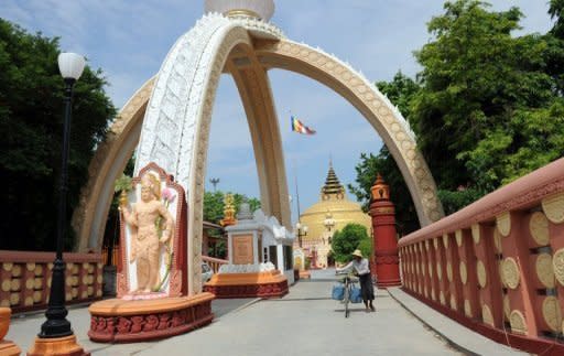 Photo illustration shows the Buddhist university in Myanmar's second-largest city of Mandalay. A quake hit Mandalay at 7:42 am and was followed by two shallow 5.0-magnitude aftershocks within 20 minutes, according to the USGS