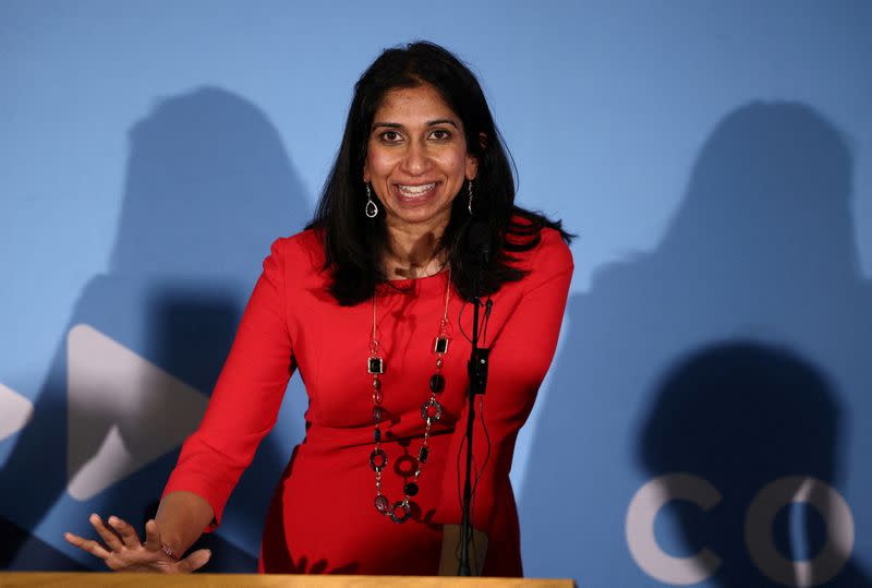 FILE PHOTO: British Attorney General and Conservative leadership candidate Suella Braverman attends the Conservative Way Forward launch event in London