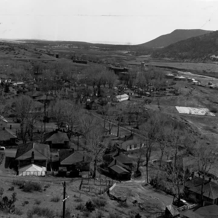 APR 11 1950 This small New Mexico mining town soon will disappear, building by building. It's the community of Dawson, a mining town operated by the Phelps-Dodge corporation.