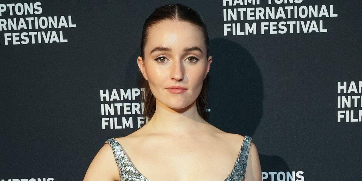 kaitlyn dever on the red carpet at hamptons international film festival