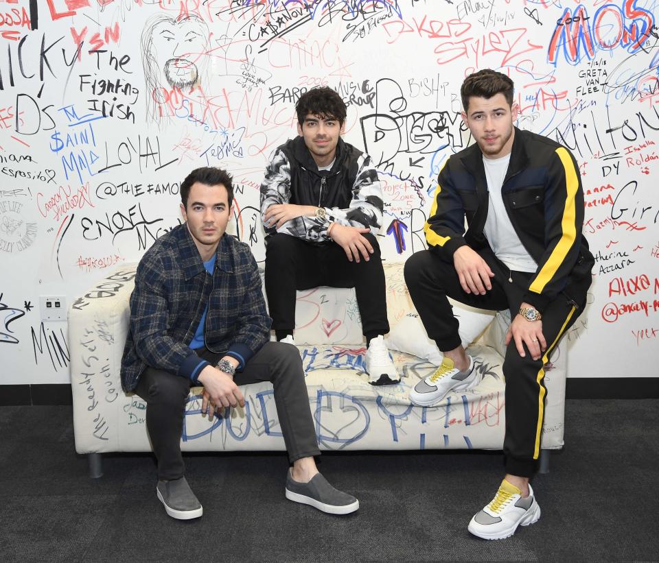 Jonas Brothers are out with a new single called "Sucker."&nbsp; (Photo: Dimitrios Kambouris via Getty Images)