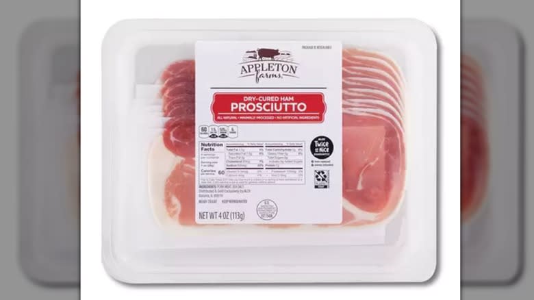 Packet of Aldi prosciutto 