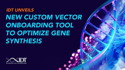 Integrated DNA Technologies (IDT, por sus siglas en inglés) amplía su oferta de síntesis genética con una nueva herramienta de incorporación de vectores personalizados. Esta solución fácil de utilizar está diseñada para investigadores que quieran omitir los pasos internos de clonación y pasar rápidamente a estudios funcionales con ADN clonal verificado al 100%.