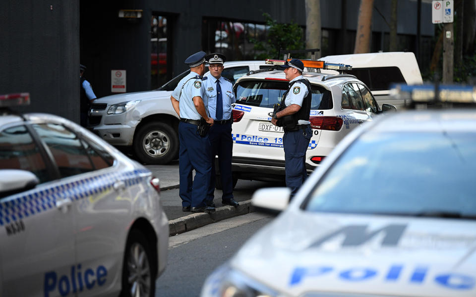 Police rescue at the scene where a number of Baboons escaped near Sydneys Royal Prince Alfred Hospital in Camperdown, Sydney, Tuesday, February 25, 2020. (AAP Image/Joel Carrett) NO ARCHIVING