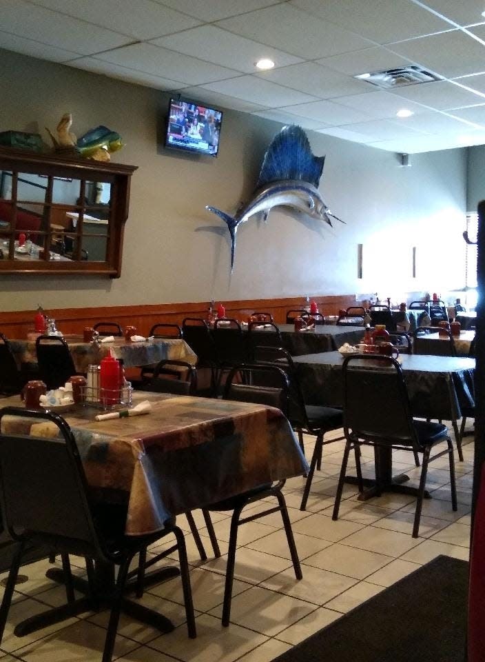 The Coventry Diner has a nautical theme, including a sailfish hanging on the wall.