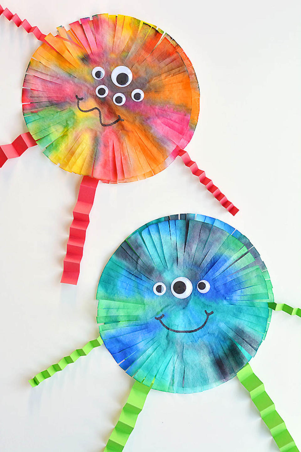 coffee filter monsters (One Little Project )