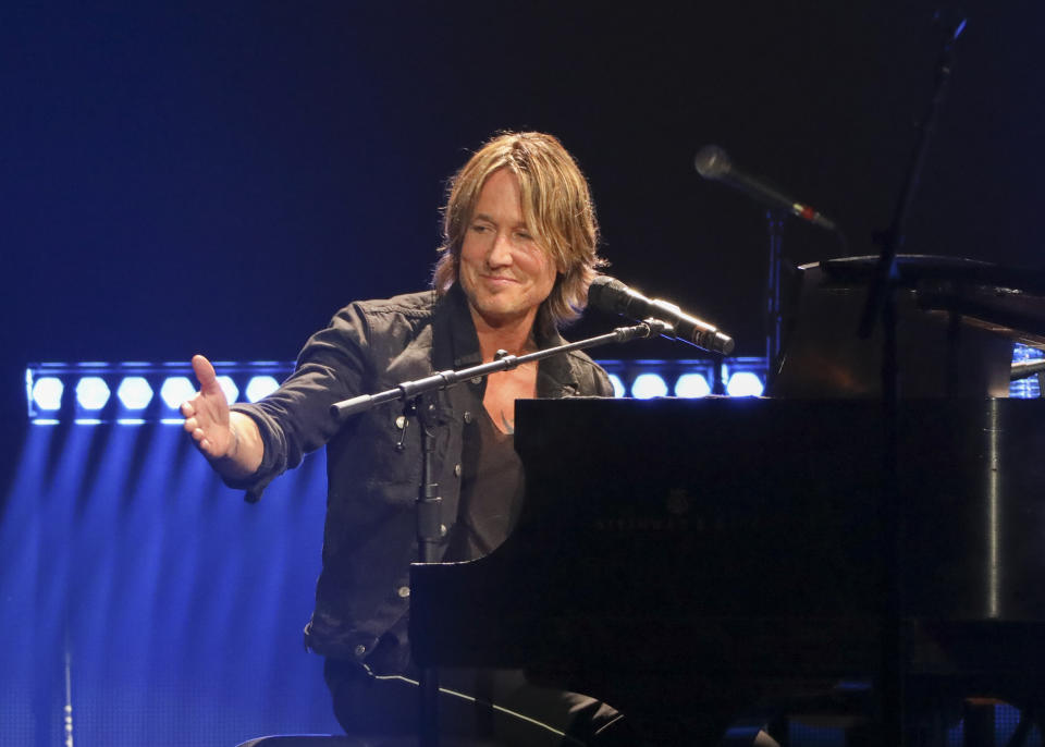 Keith Urban performs at Loretta Lynn's 87th Birthday Tribute at Bridgestone Arena on Monday, April 1, 2019, in Nashville, Tenn. (Photo by Al Wagner/Invision/AP)