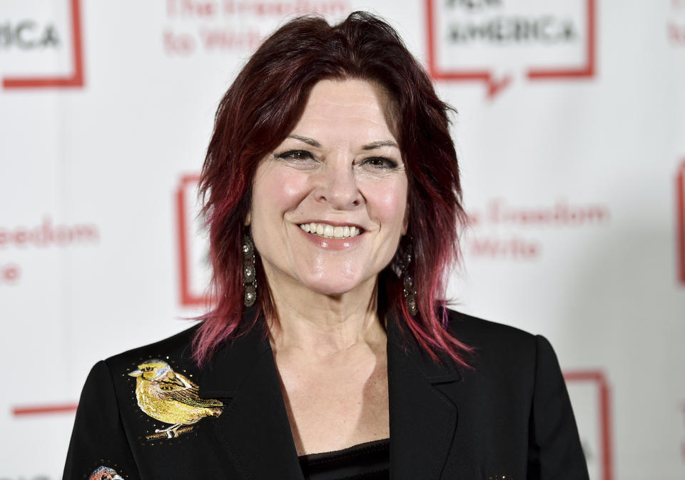 FILE - In this May 22, 2018, file photo, Rosanne Cash attends the 2018 PEN Literary Gala in New York. Cash's latest honor is a medal previously awarded to Toni Morrison, Stephen Sondheim and Georgia O'Keeffe among others. The singer-songwriter is this year's winner of the Edward MacDowell Medal, presented by the MacDowell artist colony, which announced the prize Sunday, May 17, 2020. (Photo by Evan Agostini/Invision/AP, File)