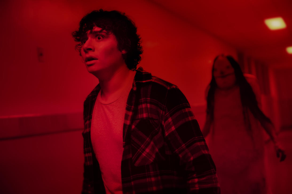 The Pale Lady haunts Austin Zajur in 'Scary Stories to Tell in the Dark' (Photo: George Kraychyk/CBS Films/Lionsgate)