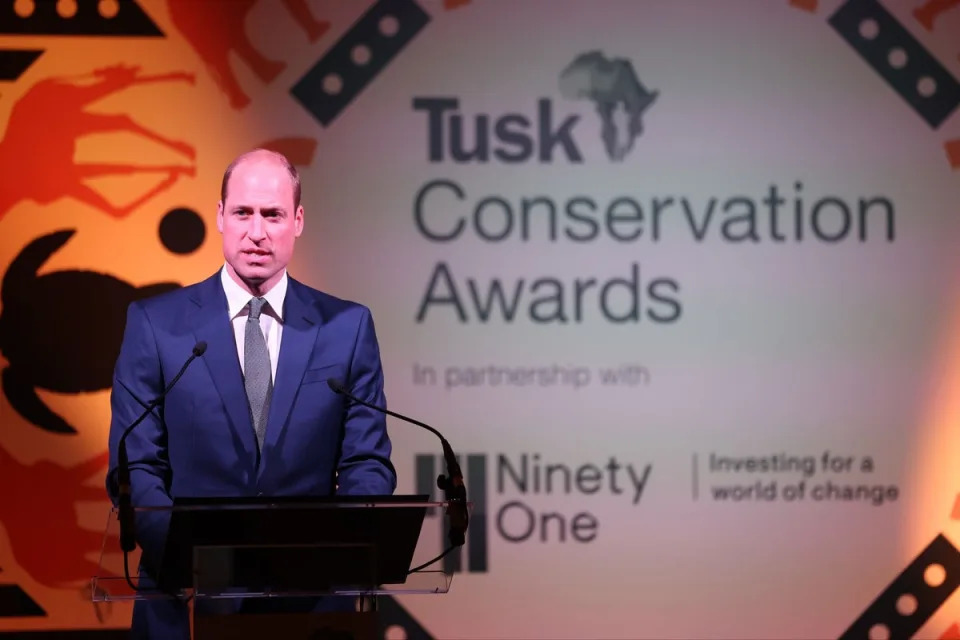 Prince William gives a speech at the 2023 Tusk Conservation Awards  (Getty Images for Tusk)