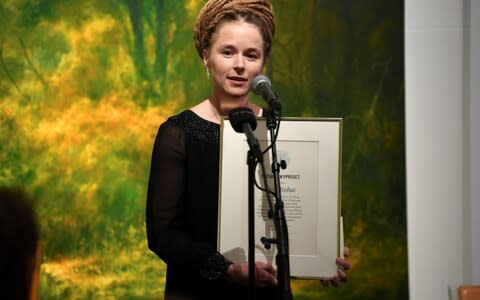 Swedish Culture and Democracy Minister Amanda Lind presents Svenska PEN's Tucholsky Prize to detained Swedish bookseller Gui Minhai in Stockholm - Credit: REUTERS