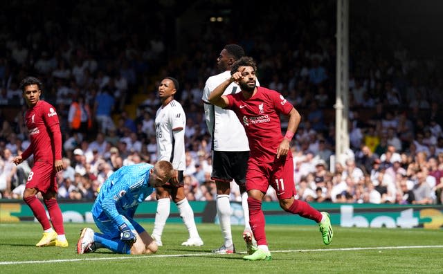 Mohamed Salah celebrates