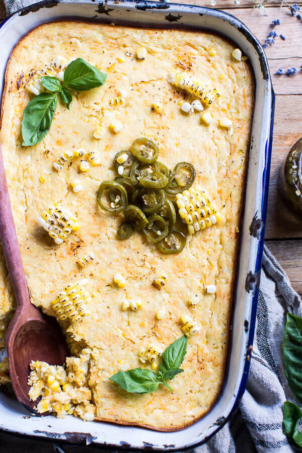 <strong>Get the <a href="https://www.halfbakedharvest.com/sweet-kentucky-bourbon-corn-pudding-with-candied-jalapenos/" target="_blank">Sweet Kentucky Bourbon Corn Pudding recipe</a>&nbsp;from Half Baked Harvest</strong>