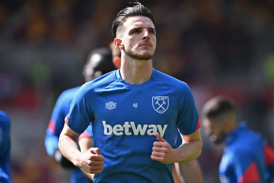 Staying put? West Ham are in no rush to sell star man Declan Rice (AFP via Getty Images)