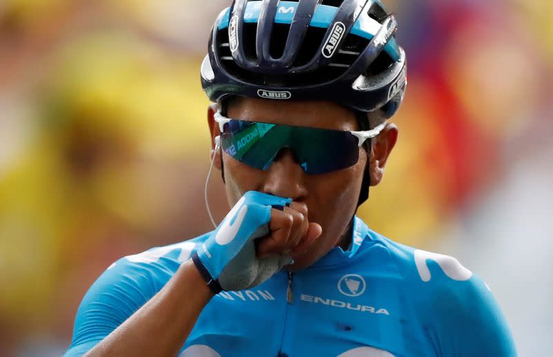 FOTO DE ARCHIVO. El ciclista colombiano Nairo Quinta del equipo Movistar gana la etapa 18 del Tour de Francia de 208 kilómetros entre Embrun y Valloire