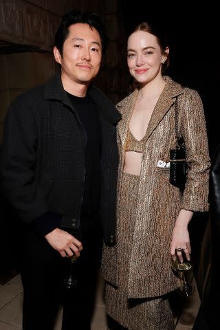 <p>Emma McIntyre/Getty</p> Steven Yeun and Emma Stone