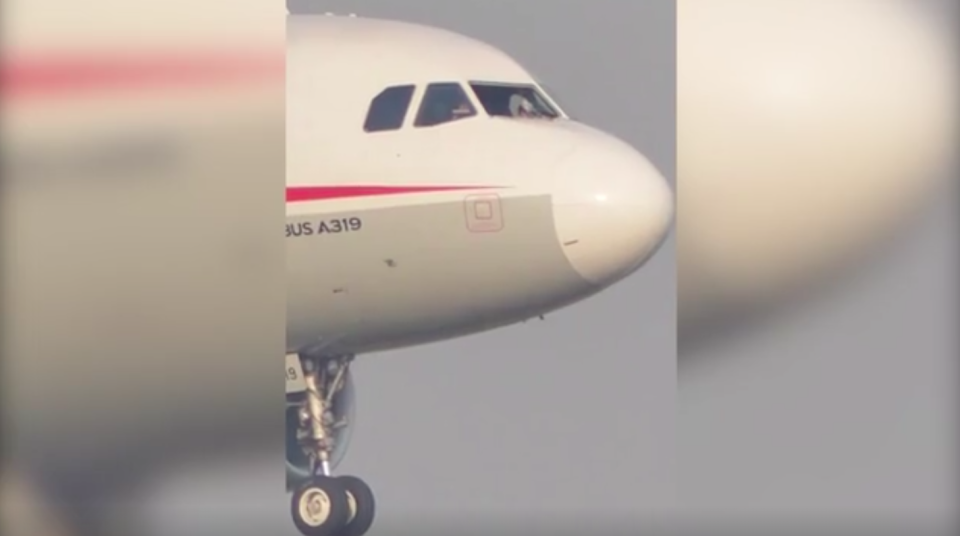 The Sichuan Airlines flight was sent into chaos when one part of the plane’s windscreen fell out. Source: Newsflare