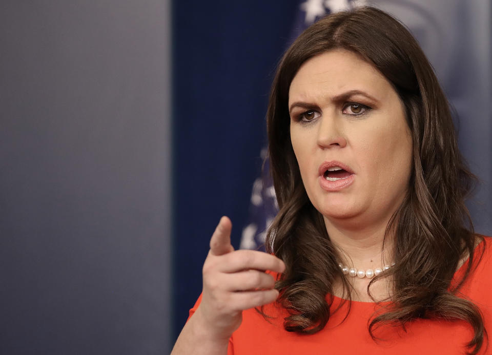 Critics of Sanders claim she avoids answering questions about the administration. (Photo: Getty Images)