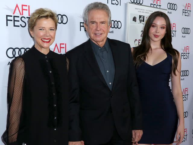 <p>David Buchan/Variety/Penske Media/Getty</p> Annette Bening, Warren Beatty and Ella Beatty