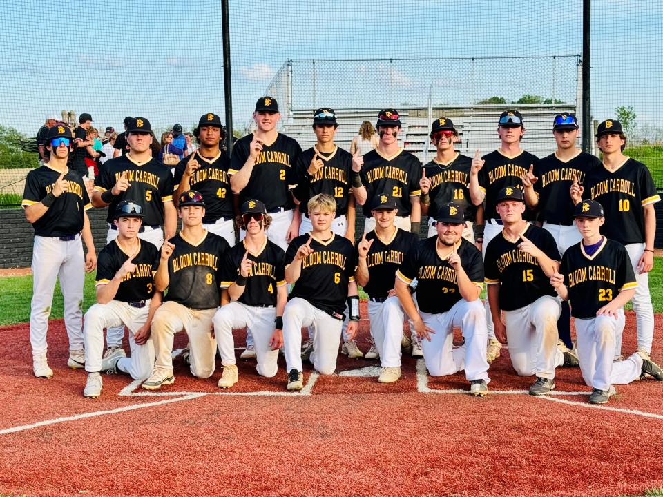 The Bloom-Carroll baseball team clinched the Mid-State League-Buckeye Divsion outright championship. The Bulldogs started the season 1-7 and have since improved to 14-8.