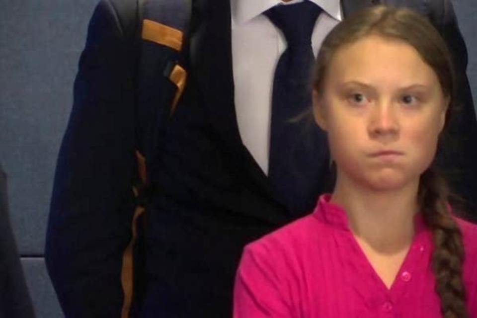 Ms Thunberg's scowl at Donald Trump during the UN Climate Change summit went viral (REUTERS)