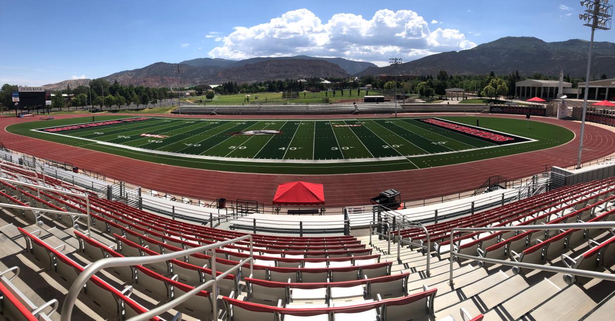 New state-of-the-art turf at Eccles Coliseum.