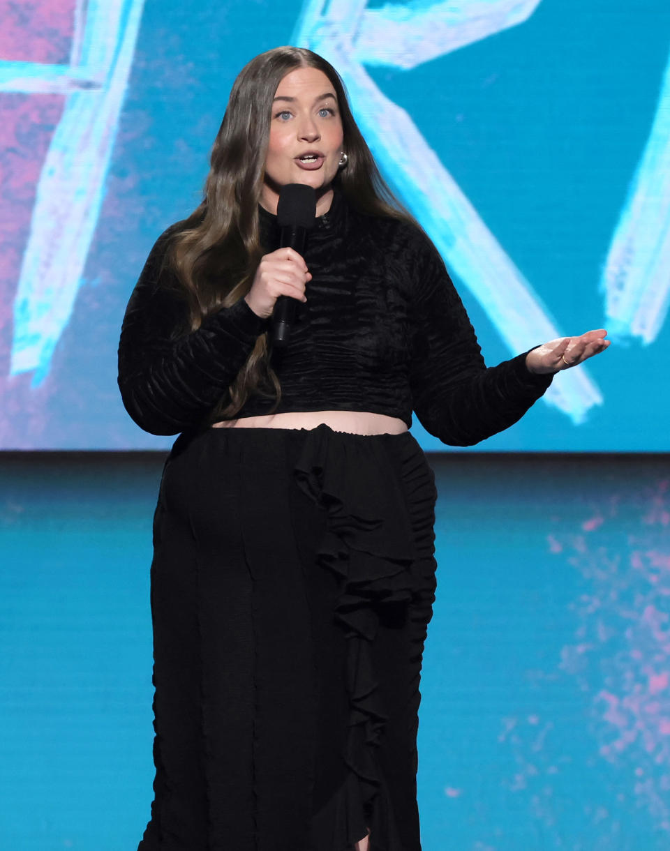 Closeup of Aidy Bryant at the Film Independent Awards