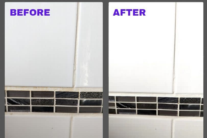 It easily covered the discoloured grout